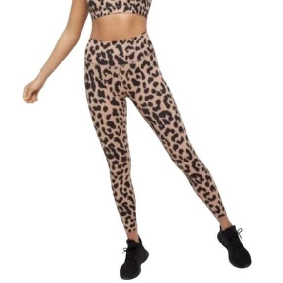 All Fenix Womens Camel Over Leopard Print Leggings High-Waist Size XS Yoga Pants - Picture 1 of 9